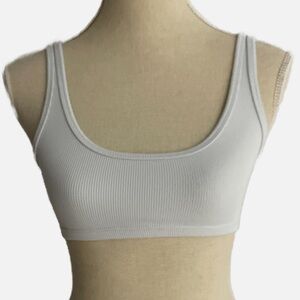TNA Ribbed Bra Top Size XS Light Powder Blue/Gray‎